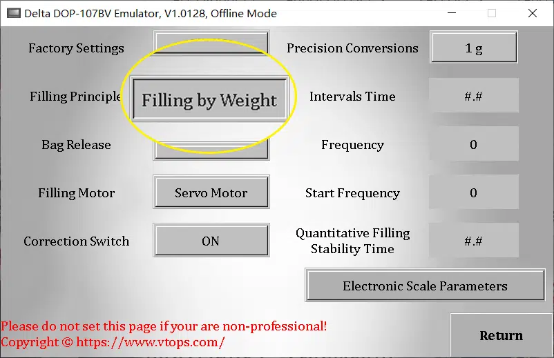 Setting Fill-by-Weight