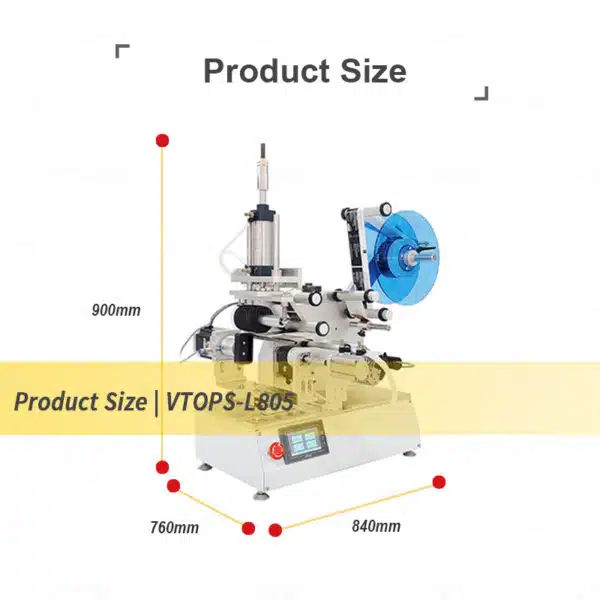 Product Size of 360° Encircle Labeling Machine with Air Blowing | VTOPS-L805