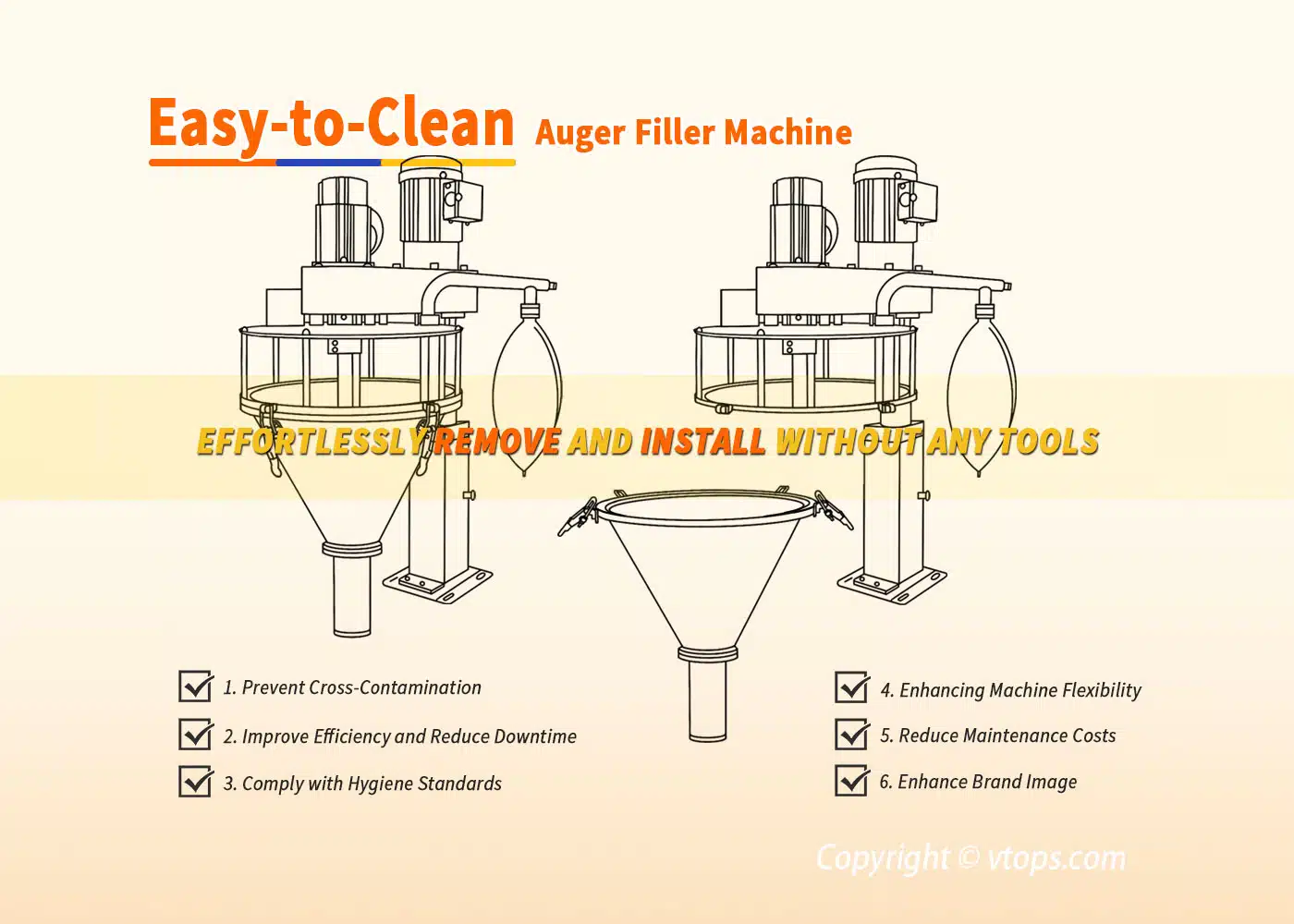 Auger Filling Machine Easy-to-Clean Hopper